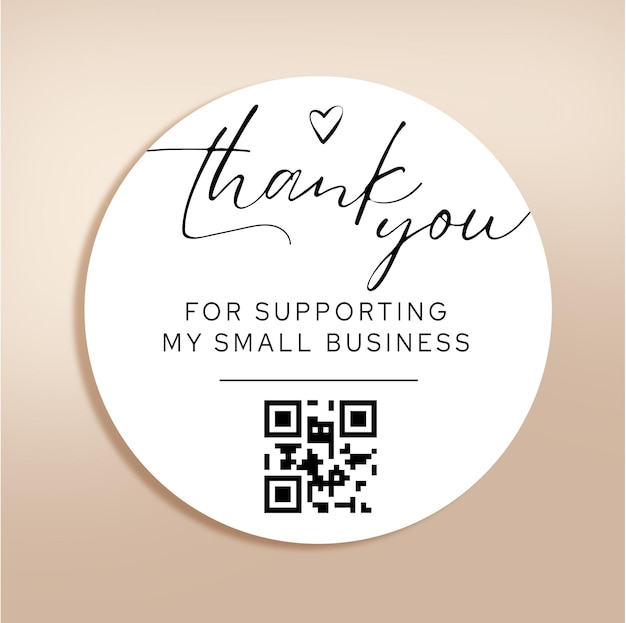 Vector thank you sticker template business packaging packaging sticker