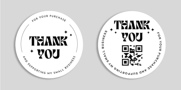 Vector thank you sticker template business packaging sticker