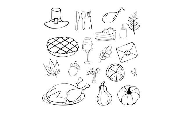 Vector vector of the thanksgiving icons