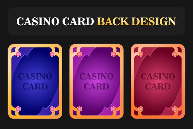 Vector vector three back side design of playing cards on black background playing card back designs premium