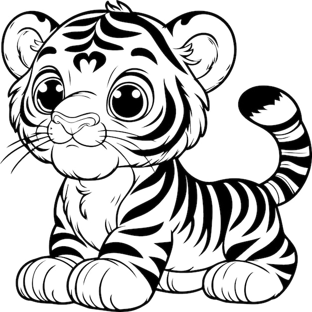 Vector Tiger coloring page