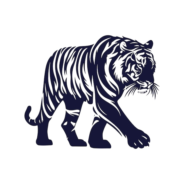 Vector Tiger silhouette design illustration template