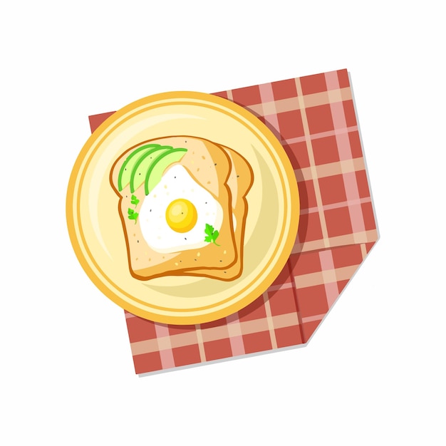 Vector Toast Breakfast Bread Colorful Style