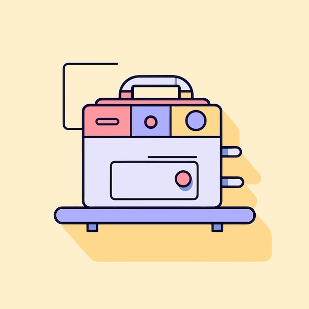 Vector vector of a toaster oven on a kitchen counter