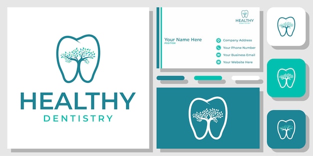 Vector Tooth Tree Health Nature Dentist Modern Minimalist