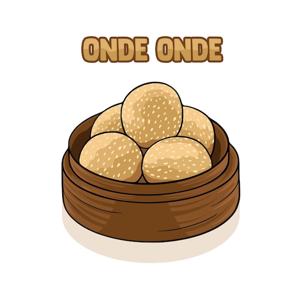 Vector vector of traditional indonesian food onde onde