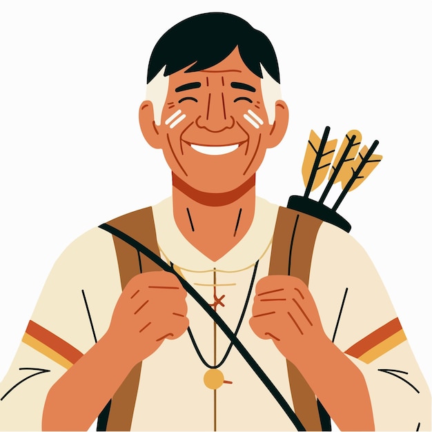 Vector vector of traditional people with a simple flat design style and white background