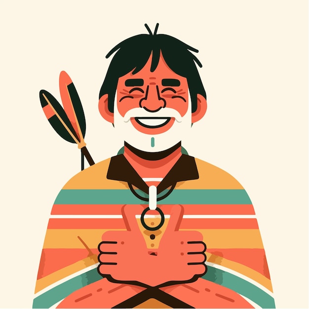 Vector vector of traditional people with a simple flat design style and white background