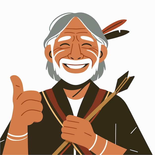 Vector vector of traditional people with a simple flat design style and white background