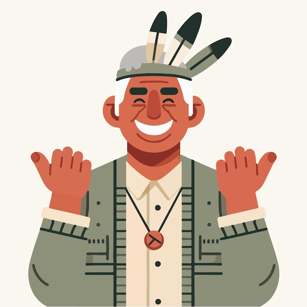 vector of traditional people with a simple flat design style and white background