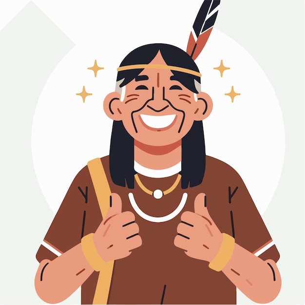 vector of traditional people with a simple flat design style and white background