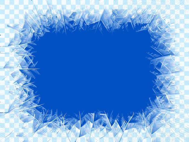 Vector transparent blue frost window. Eps8. RGB. Global colors