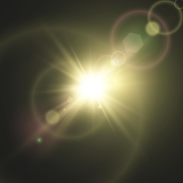 Vector transparent sunlight special lens flare light effect Bright beautiful star Light from the r