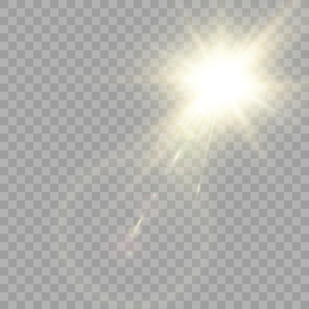 Vector transparent sunlight special lens flare light effect. Bright beautiful star.