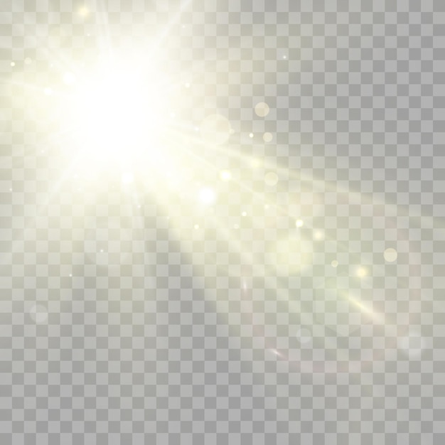 Vector transparent sunlight special lens flare light effect. Bright beautiful star.