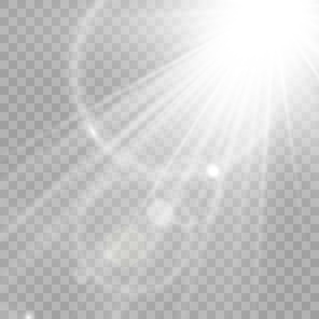 Vector transparent sunlight special lens flare light effect. Bright beautiful star.