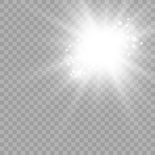 Vector transparent sunlight special lens flare light effect. Bright beautiful star.