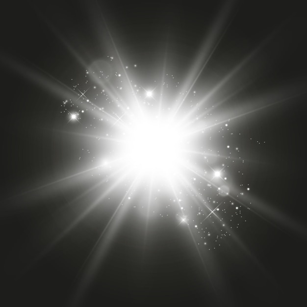 Vector transparent sunlight special lens flare light effect. Bright beautiful star.