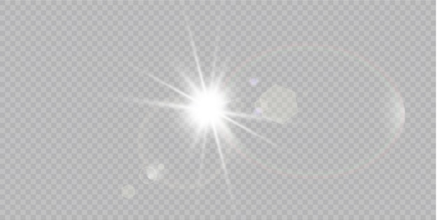 Vector transparent sunlight special lens flare light effect.