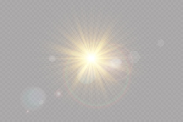 Vector transparent sunlight special lens flare light effect.