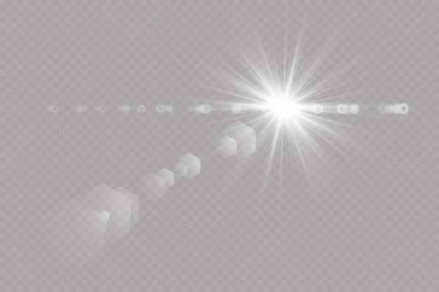 Vector transparent sunlight special lens flare light effect.