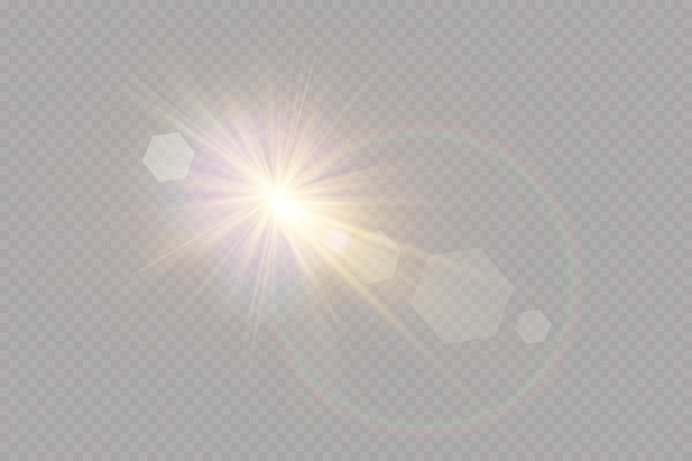 Vector transparent sunlight special lens flare light effect.