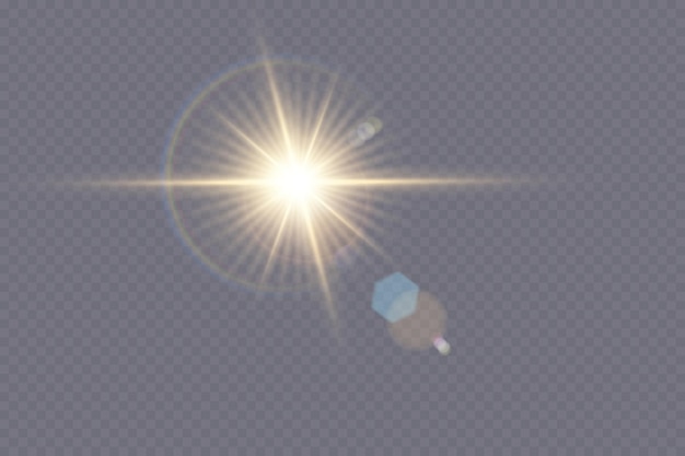 Vector transparent sunlight special lens flare light effect.