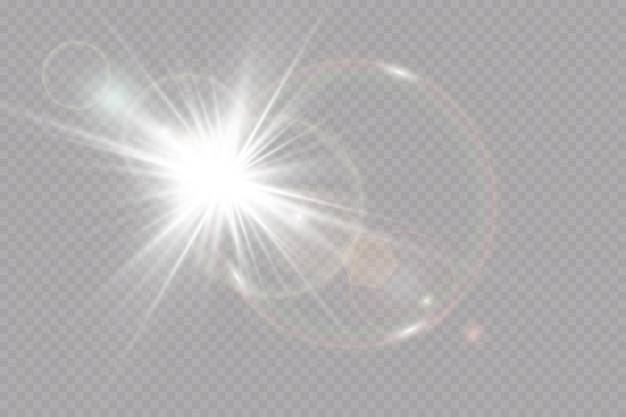 Vector transparent sunlight special lens flare light effect.