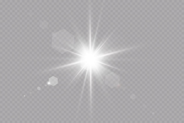 Vector transparent sunlight special lens flare light effect.