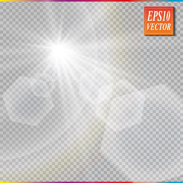 Vector transparent sunlight special lens flare light effect