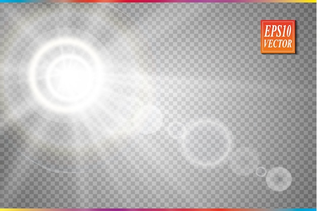 Vector transparent sunlight special lens flare light effect