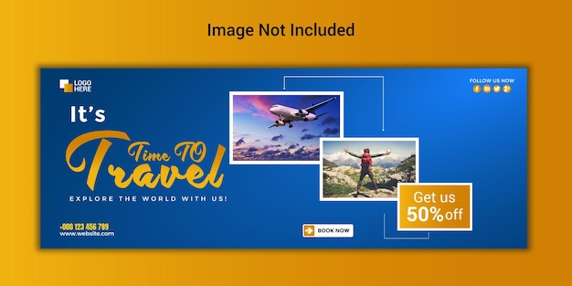 Vector Travel Facebook Cover Design Template