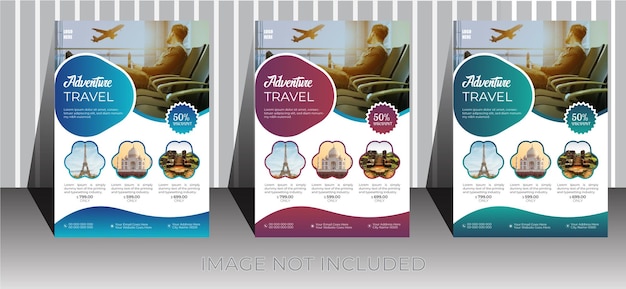 Vector travel flyer concept design.