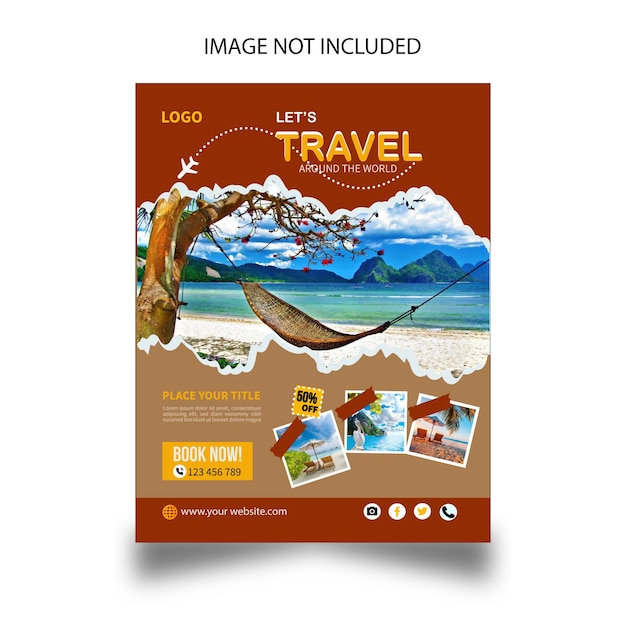 Vector travel flyer and travel agency poster template design