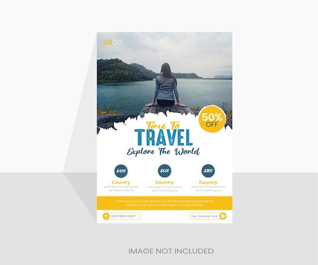 Vector travel tour flyer template