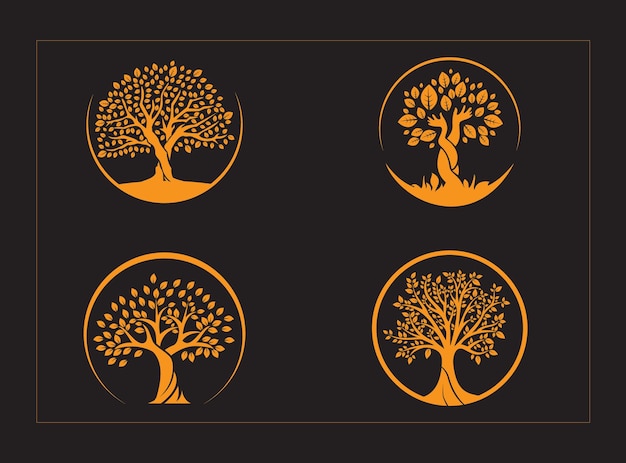 Vector tree logo of life logo illustration with logo design template