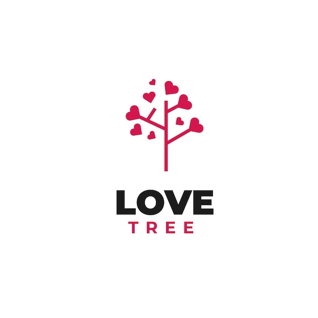 Vector tree of love logo design vector illustration