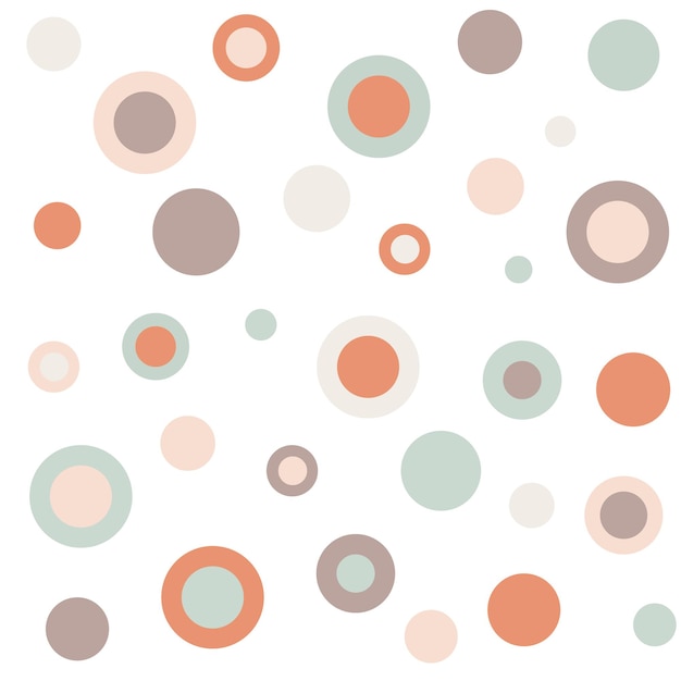 Vector trendy abstract pattern with round pastel elements Creative collage seamless pattern design