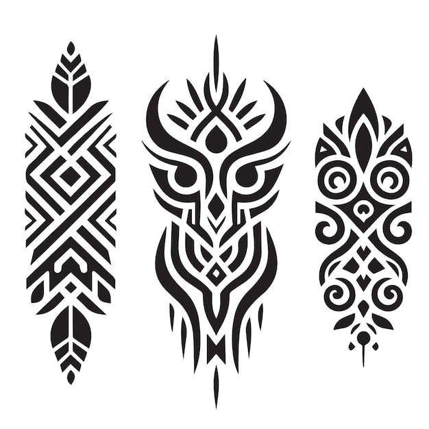 vector tribal tattoos set