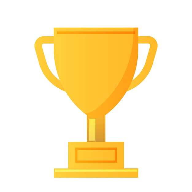 Vector trophy cup icon in flat style goblet prize vector illustration on isolated background award