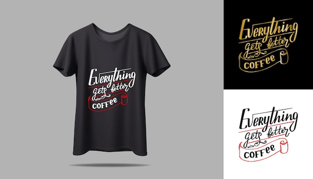 Vector Tshirt design mockup New black and white typography tshirt design with vector mockup