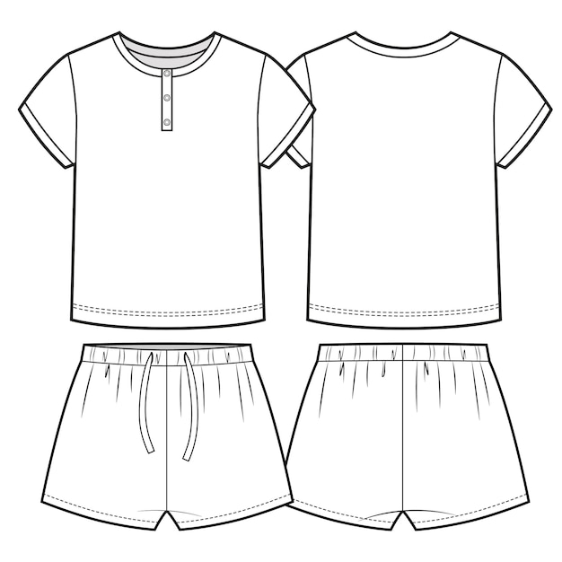 Vector tshirt and shorts suit design for baby