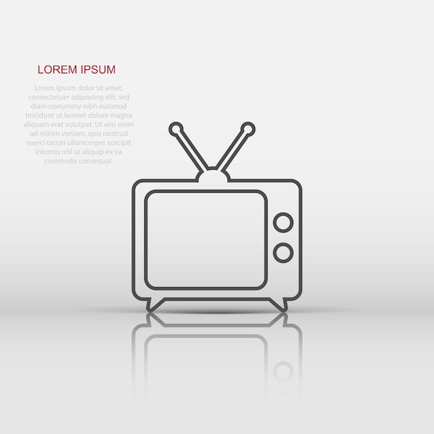 Vector Tv icon in flat style Television sign illustration pictogram Tv business concept