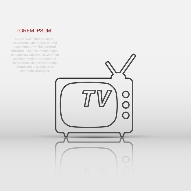 Vector Tv icon in flat style Television sign illustration pictogram Tv business concept