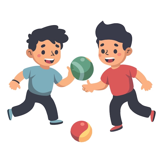 Vector vector two boys playing basketball