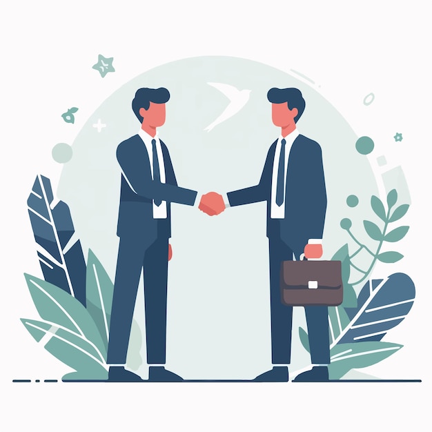 vector two businessmen shaking hands