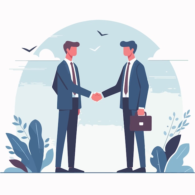 vector two businessmen shaking hands