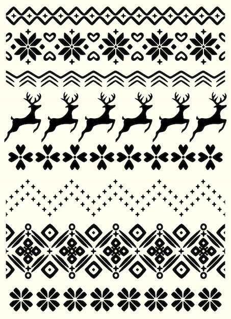 Vector ugly sweater seamless borders 