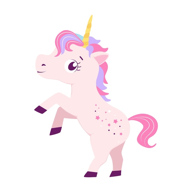 Vector unicorn head fun character cartoon style