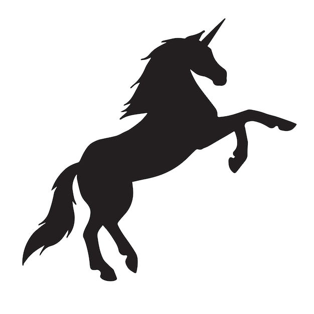 Vector unicorn silhouette isolated on white background